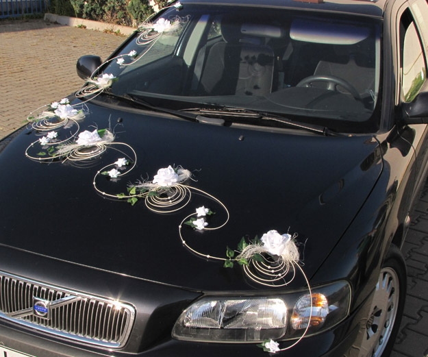 Svatební dekorace na auto - Dekorační sada motané růže