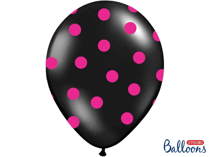 Rozlučka se svobodou - Černý nafukovací balónek s puntíky