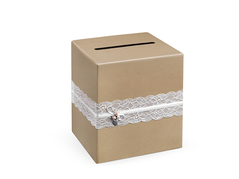 Svatební ozdoby a doplňky - Krabička na přání - hnědá