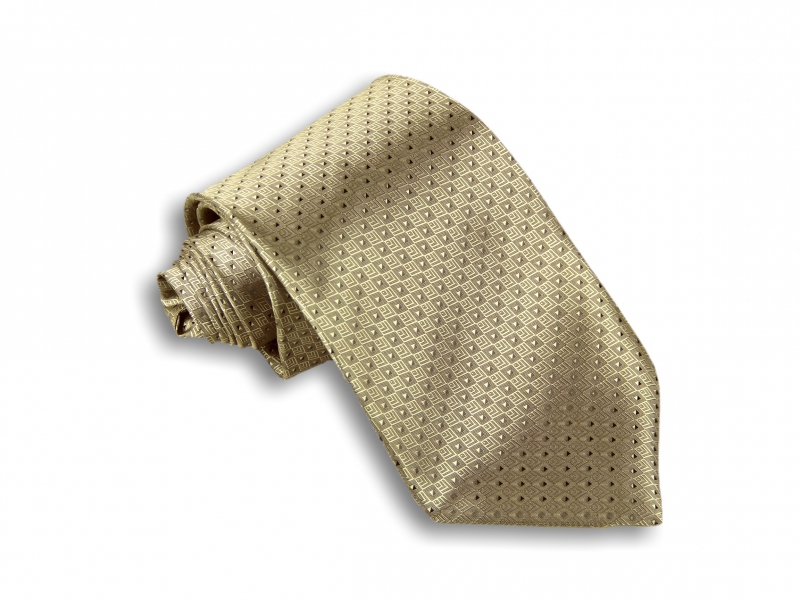 Doplňky pro ženicha - Béžová kravata se vzorem