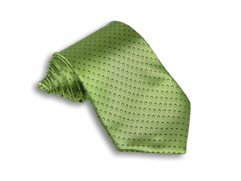 Doplňky pro ženicha - Zlato-zelená kravata se vzorem