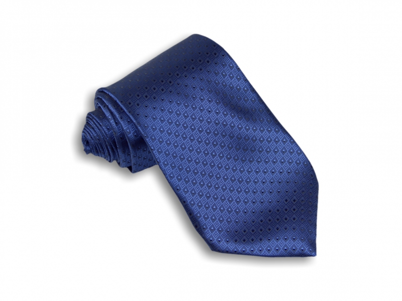 Doplňky pro ženicha - Tmavě modrá kravata se vzorem