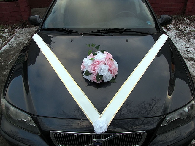 Svatební dekorace na auto - Dekorační sada kytice