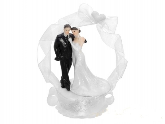 Figurky na svatební dort - Figurka na dort - ženich s nevěstou