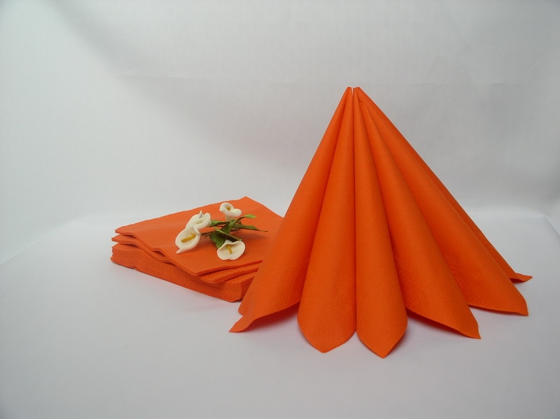 Dekorace na stůl - Dvouvrstvé ubrousky - oranžová