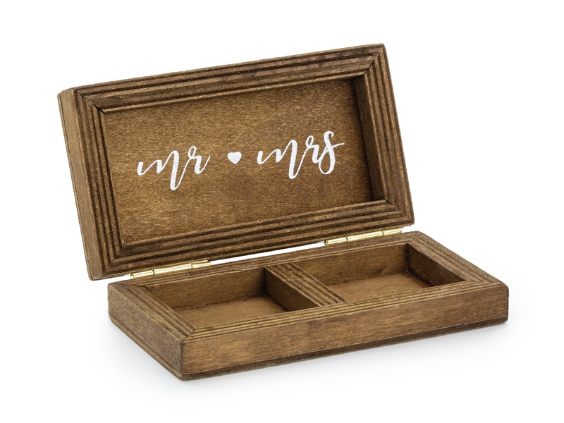 Polštářky pod prstýnky - Dřevěná krabička na prstýnky