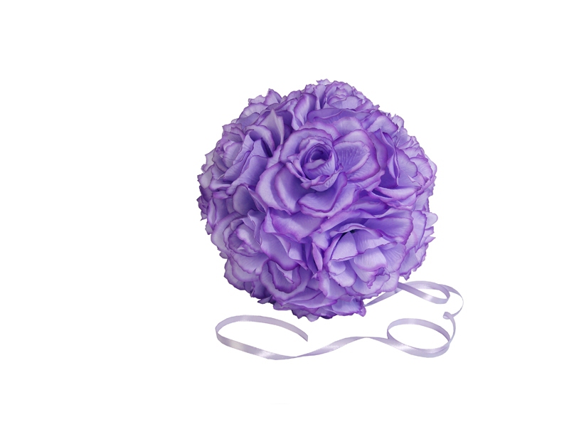 Dekorace na stůl - Koule z fialových květů