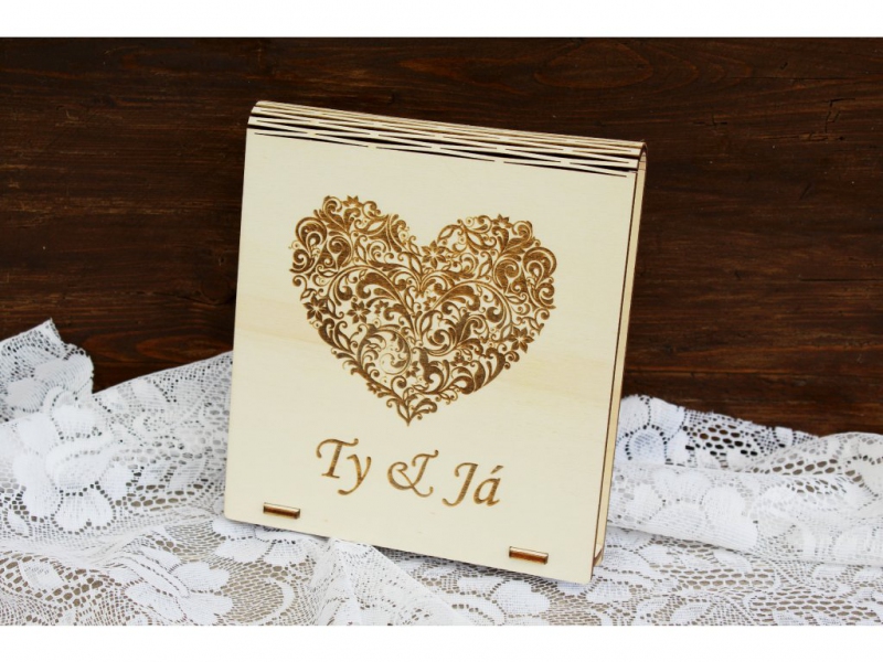 Svatební knihy a fotoalba - Krabička na fotografie a USB flashdisk - Ty & já