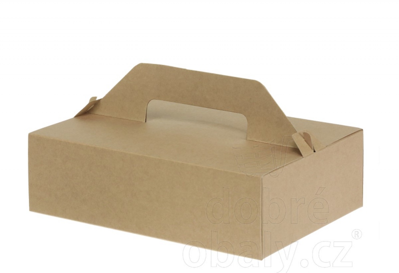 Krabičky na cukroví a dorty - Krabička na výslužky 27x18x8 cm - hnědá