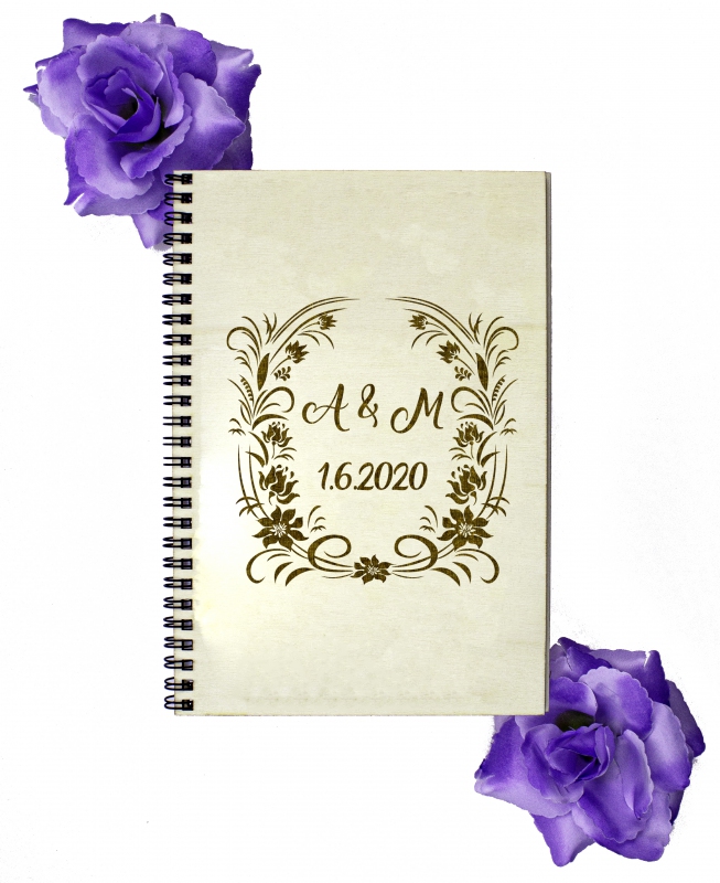 Svatební knihy a fotoalba - Svatební kniha přání floral