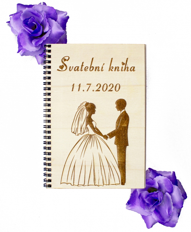 Svatební knihy a fotoalba - Svatební kniha přání zamilovaný pár