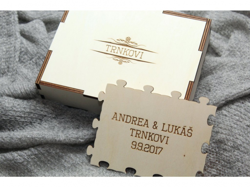 Dary pro novomanžele - Svatební puzzle v krabičce