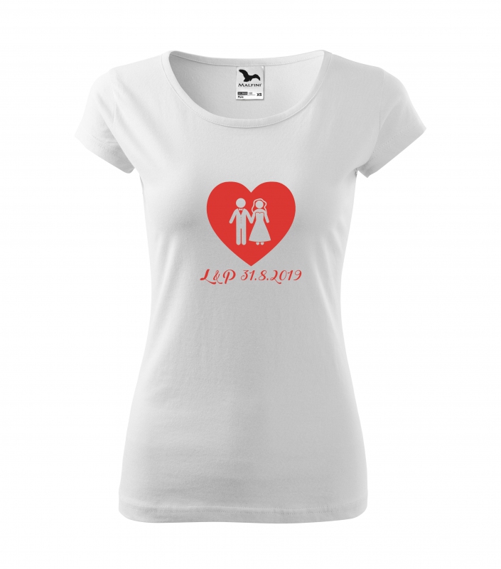 Svatební trička - Tričko srdce - dámské