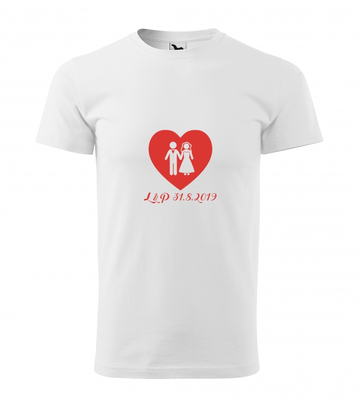 Svatební trička - Tričko srdce - pánské