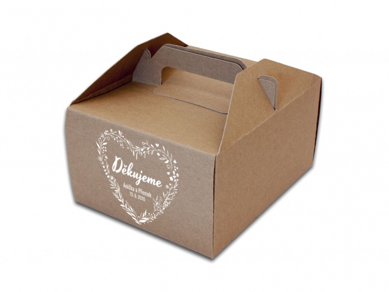 Krabičky na cukroví a dorty - Výslužková krabička srdcový věnec