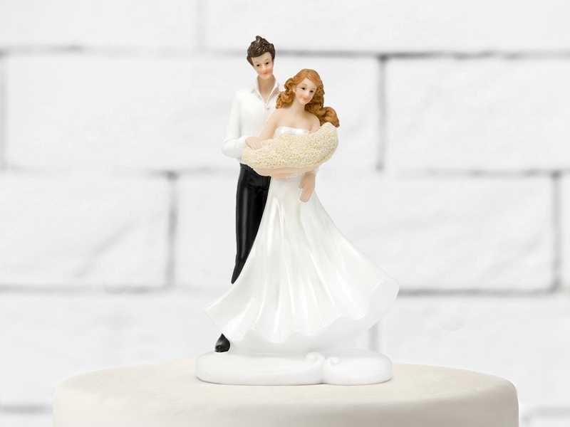 Figurky na svatební dort - Ženich s nevěstou s dítětem