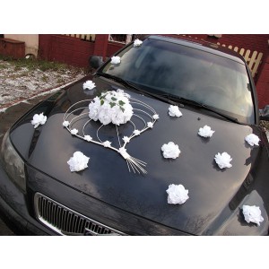 Květy na ozdobení automobilu - bílá