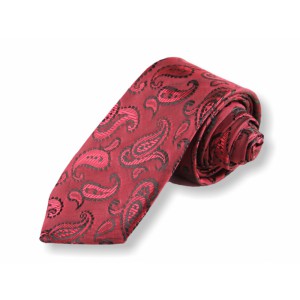 Tkaná kravata - červená kašmírová