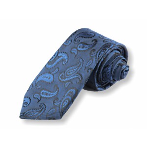 Tkaná kravata - modrá kašmírová