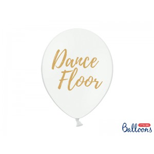 Bílý balónek s nápisem Dance floor