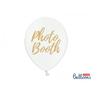 Bílý balónek s nápisem Photo Booth