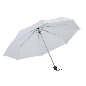 Bílý třídílný skládací deštník