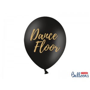 Černý balónek s nápisem Dance floor