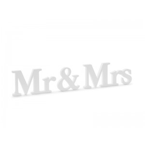 Dřevěný nápis Mr & Mrs