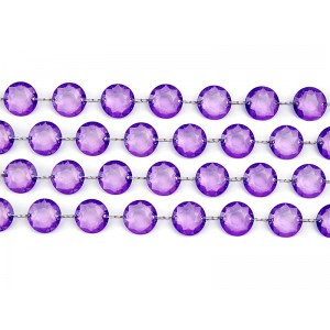 Fialová girlanda z krystalků