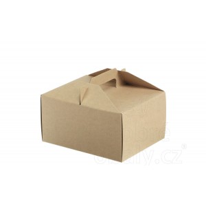 Krabička na výslužky 18,5x15x9,5 cm - hnědá