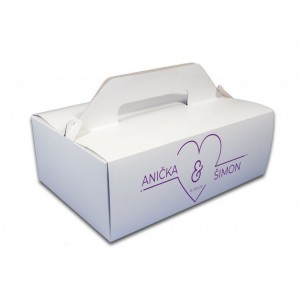 Výslužková krabice minimalistické srdce - bílá